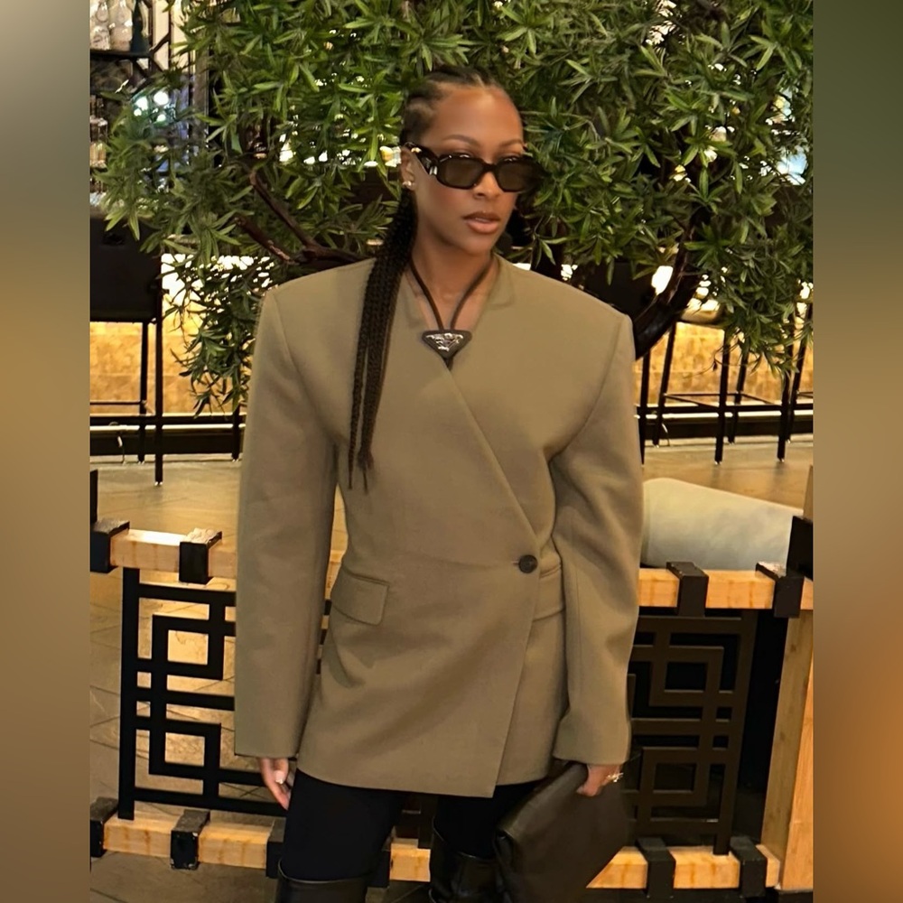 REVOLVE Olive Green Structured Blazer